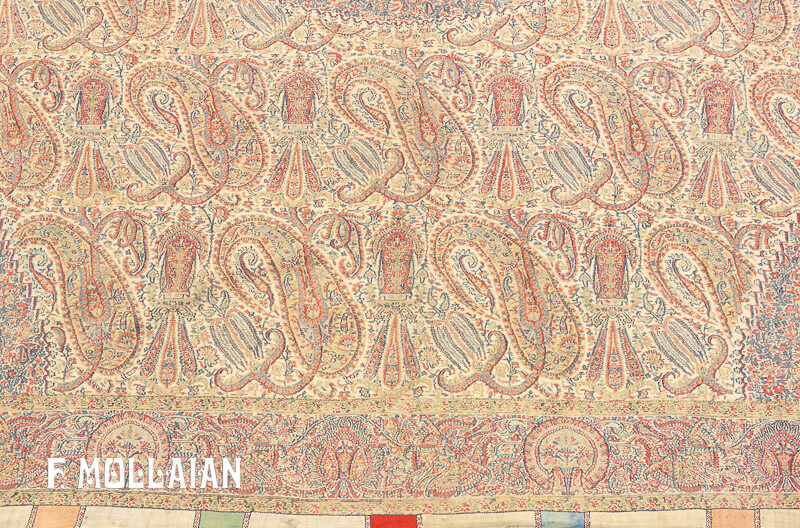 Antique Kashmir Silk Textile n°:64844388